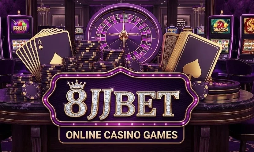 A victorious player surrounded by cascading gold coins and a radiant roulette wheel — capturing the luxurious spirit of 8JJBET.